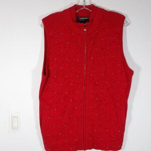 Peck & Peck Quilted Red Vest